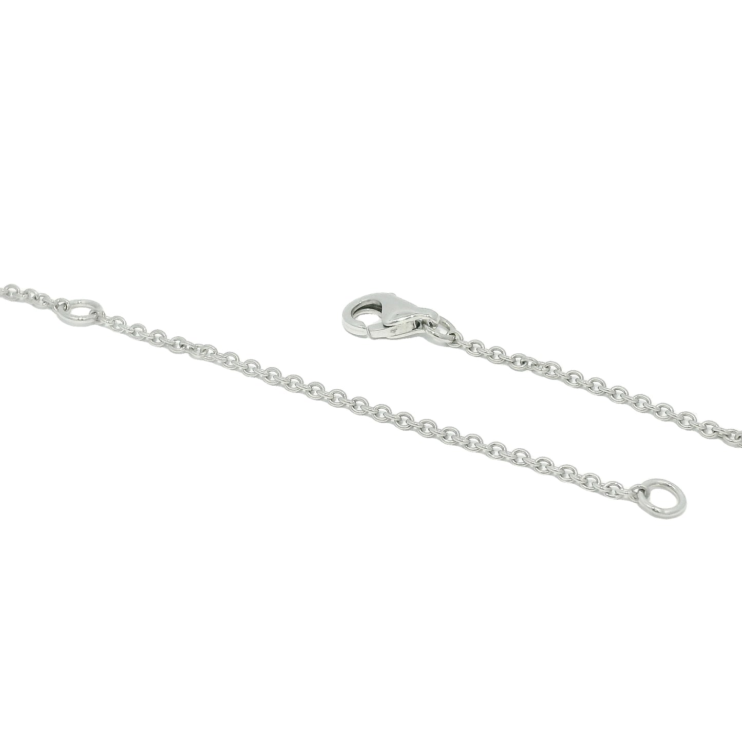 18k White Gold Natural 0.45 Carat Diamond Pave Flower Necklace