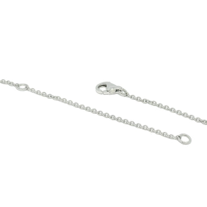 18k White Gold Natural 0.45 Carat Diamond Pave Flower Necklace