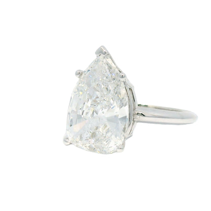 14k White Gold Natural 5.19 Carat Pear-Shape Diamond Engagement Ring