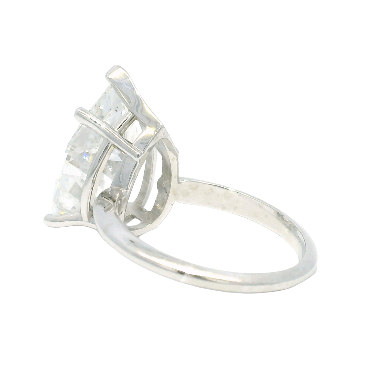 14k White Gold Natural 5.19 Carat Pear-Shape Diamond Engagement Ring