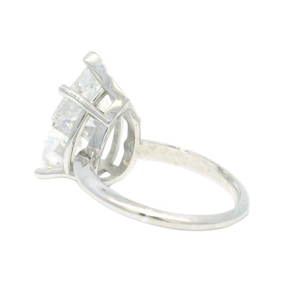 14k White Gold Natural 5.19 Carat Pear-Shape Diamond Engagement Ring