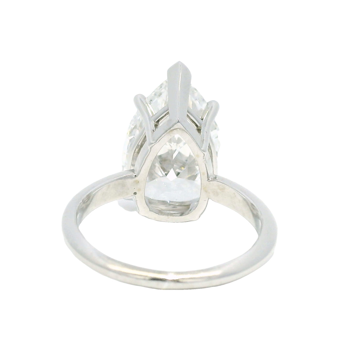 14k White Gold Natural 5.19 Carat Pear-Shape Diamond Engagement Ring