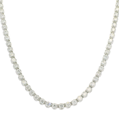 14k White Gold Natural 4.0 Carat Diamond Adjustable Tennis Necklace