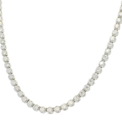 14k White Gold Natural 4.0 Carat Diamond Adjustable Tennis Necklace
