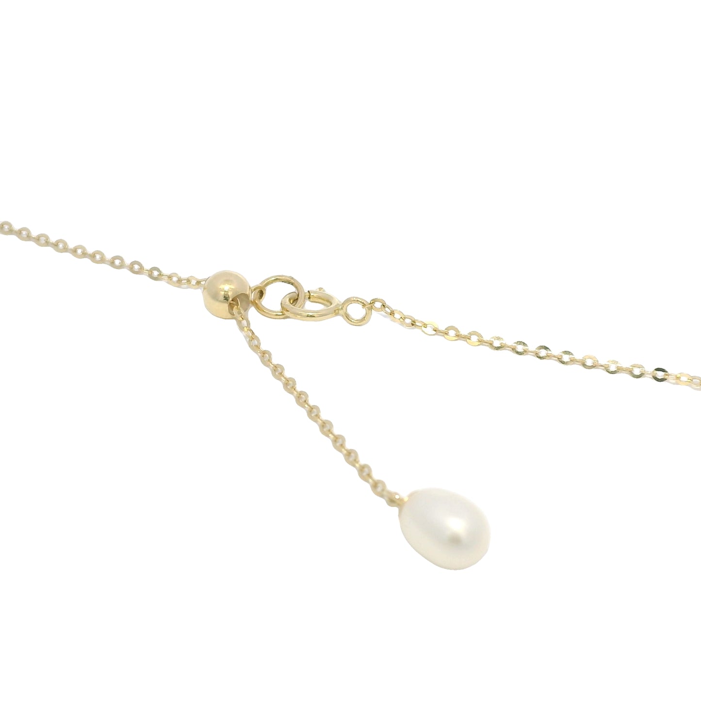 18k Yellow Gold Mother of Pearl & Diamond Butterfly Necklace