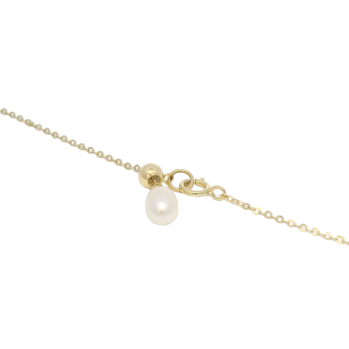 18k Yellow Gold Mother of Pearl & Diamond Butterfly Necklace — product photo 3