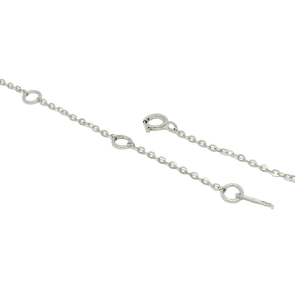 18k White Gold Natural Sapphire Flower Pendant Necklace