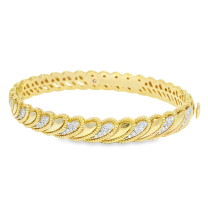 Roberto Coin 18k Yellow Gold Barocco Byzantine Diamond Hinged Bracelet