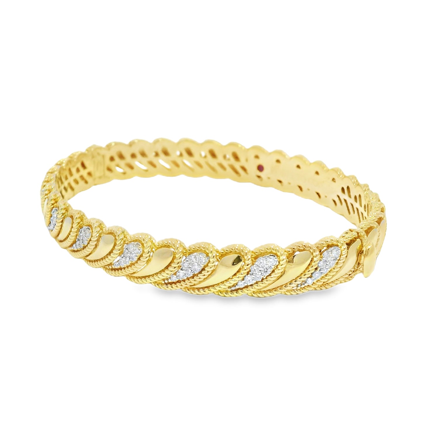 Roberto Coin 18k Yellow Gold Barocco Byzantine Diamond Hinged Bracelet