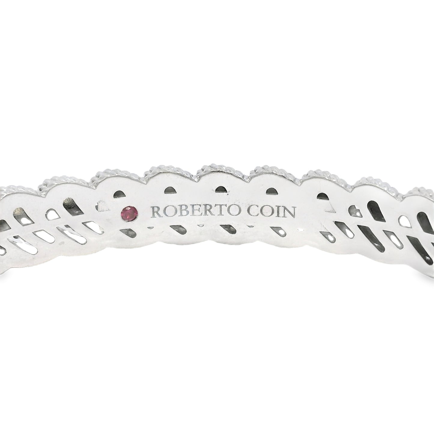Roberto Coin 18k White Gold Barocco Byzantine Diamond Hinged Bracelet
