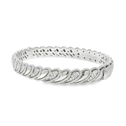 Roberto Coin 18k White Gold Barocco Byzantine Diamond Hinged Bracelet