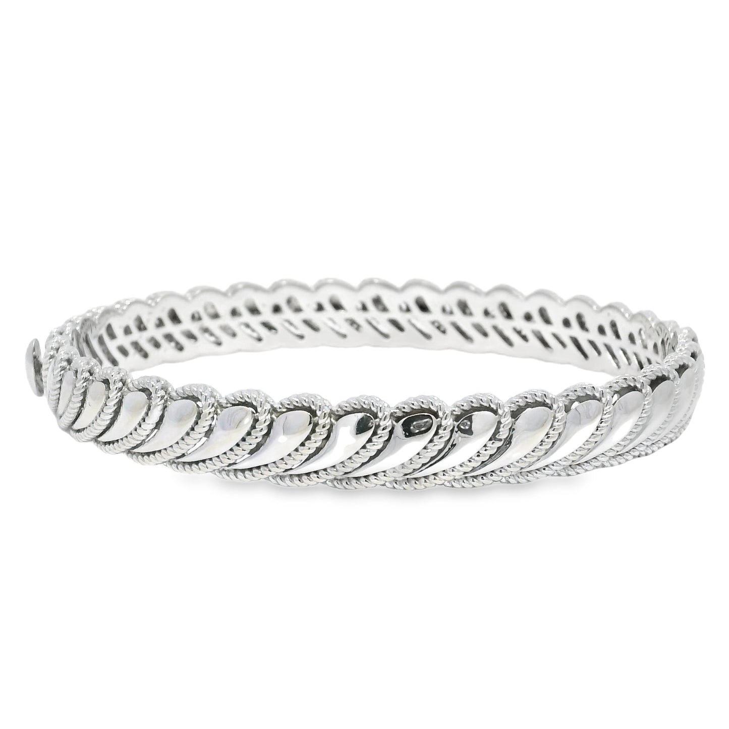 Roberto Coin 18k White Gold Barocco Byzantine Diamond Hinged Bracelet