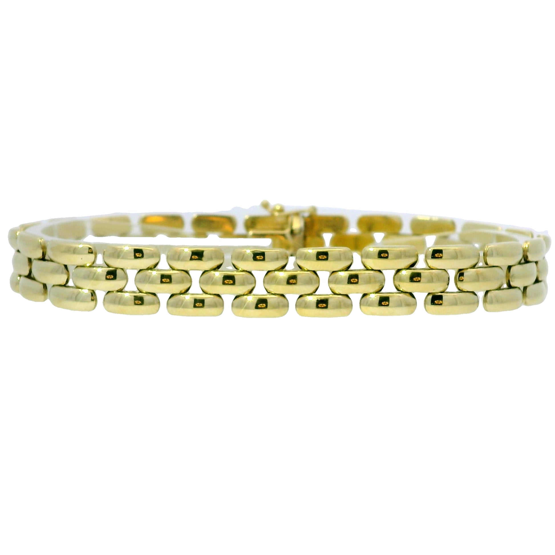 14k Yellow Gold Panther-Style Link Bracelet