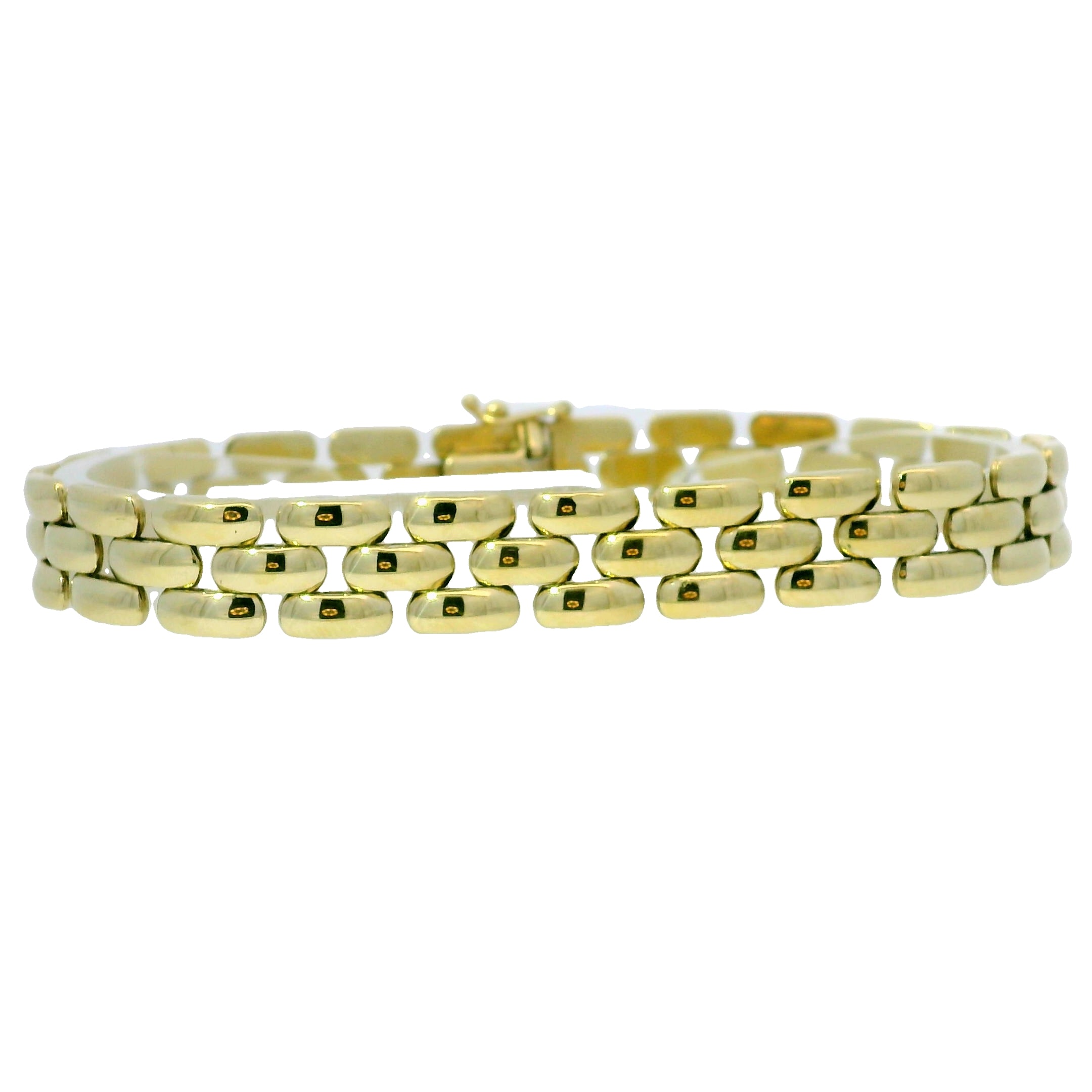 14k Yellow Gold Panther-Style Link Bracelet