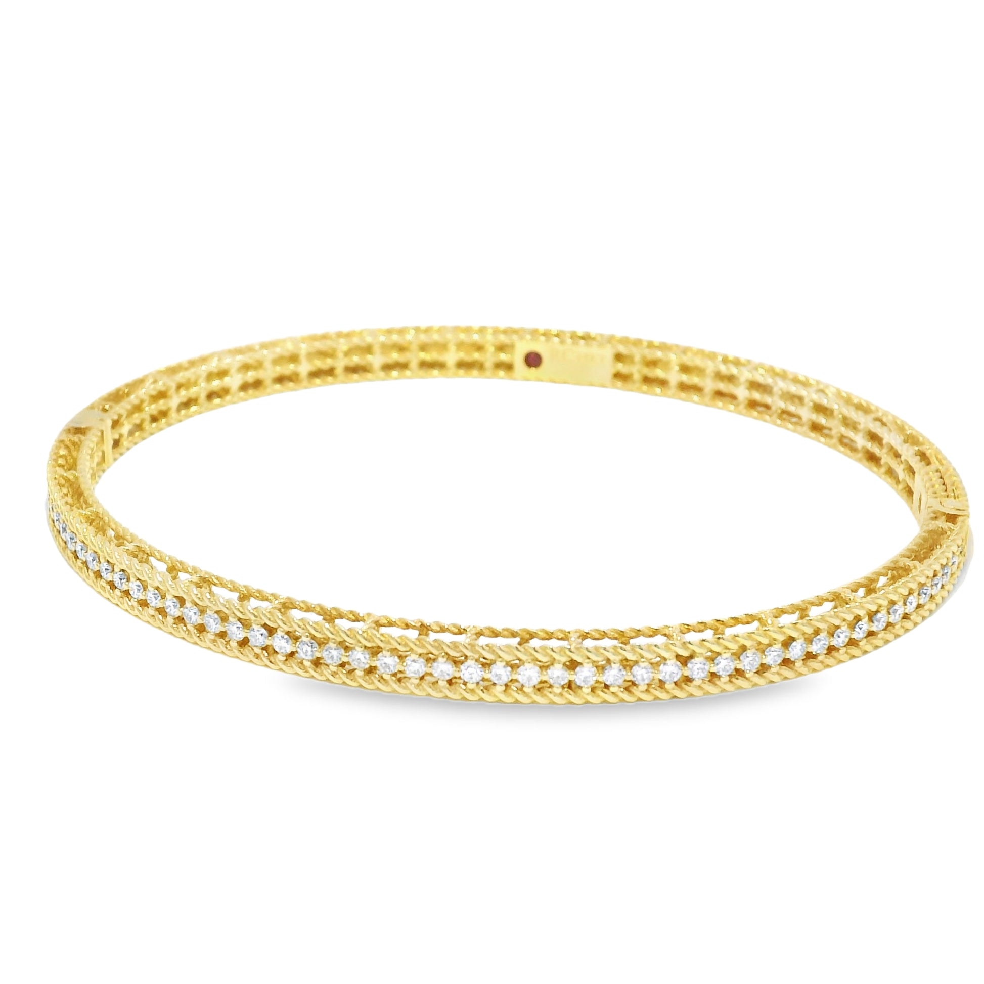 Roberto Coin 18k Yellow Gold Symphony Princess Diamond Hinged Bracelet