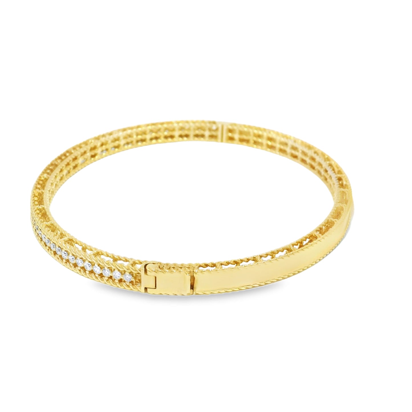 Roberto Coin 18k Yellow Gold Symphony Princess Diamond Hinged Bracelet