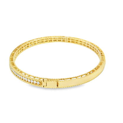 Roberto Coin 18k Yellow Gold Symphony Princess Diamond Hinged Bracelet
