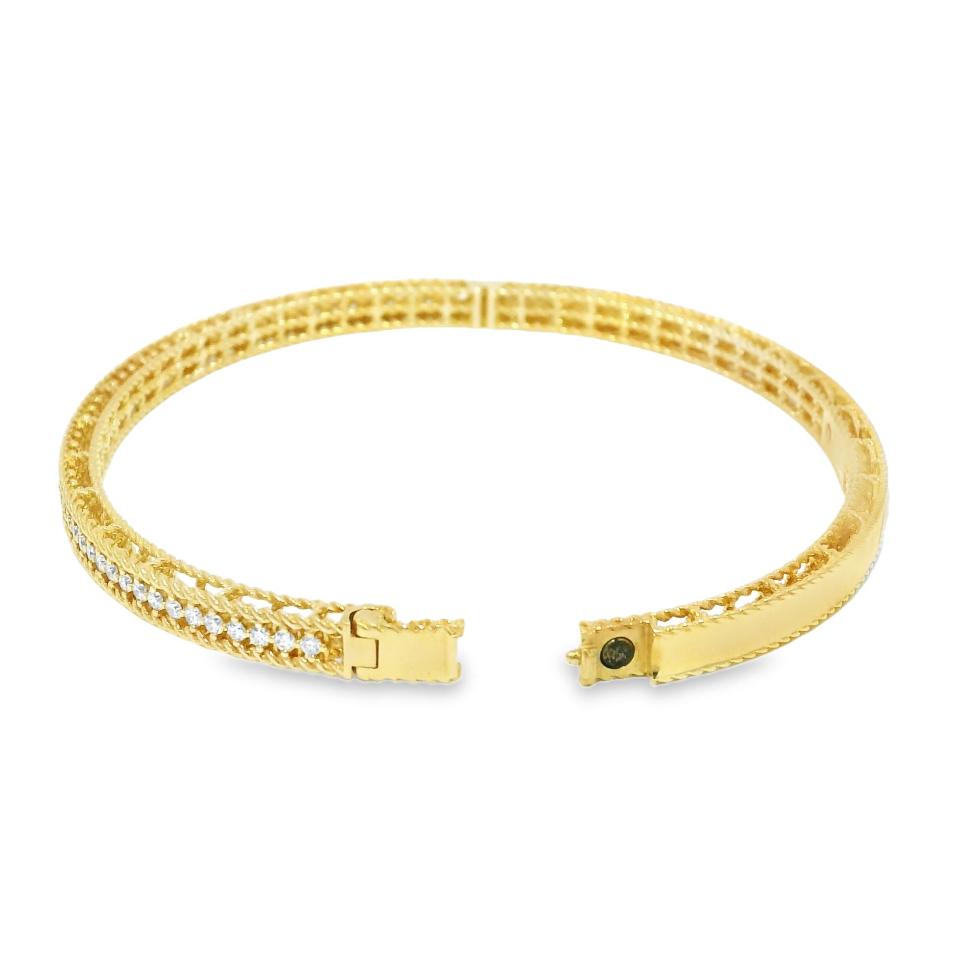 Roberto Coin 18k Yellow Gold Symphony Princess Diamond Hinged Bracelet