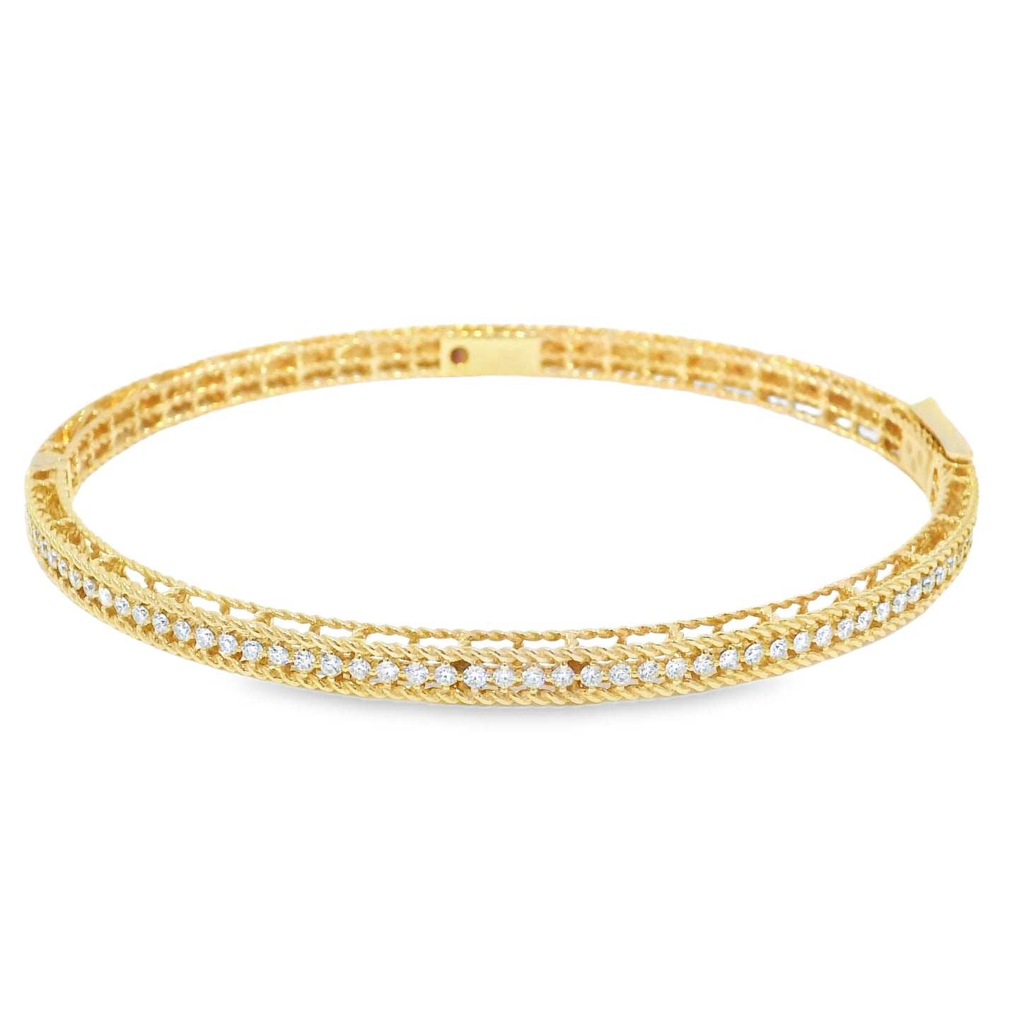 Roberto Coin 18k Rose Gold Symphony Princess Diamond Hinged Bracelet