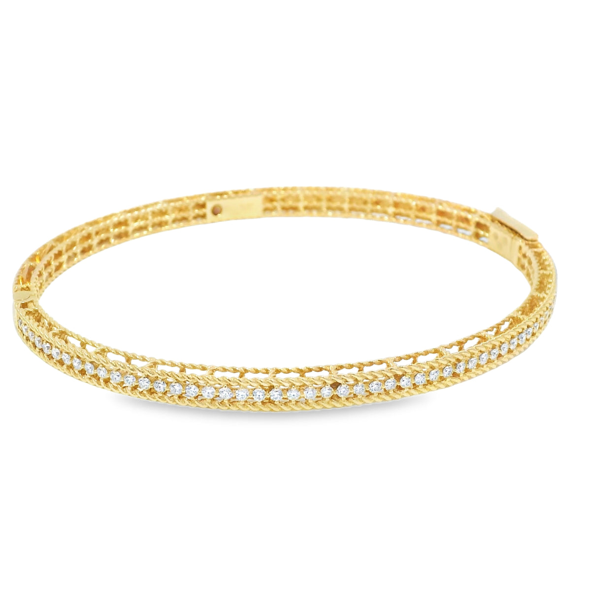 Roberto Coin 18k Rose Gold Symphony Princess Diamond Hinged Bracelet