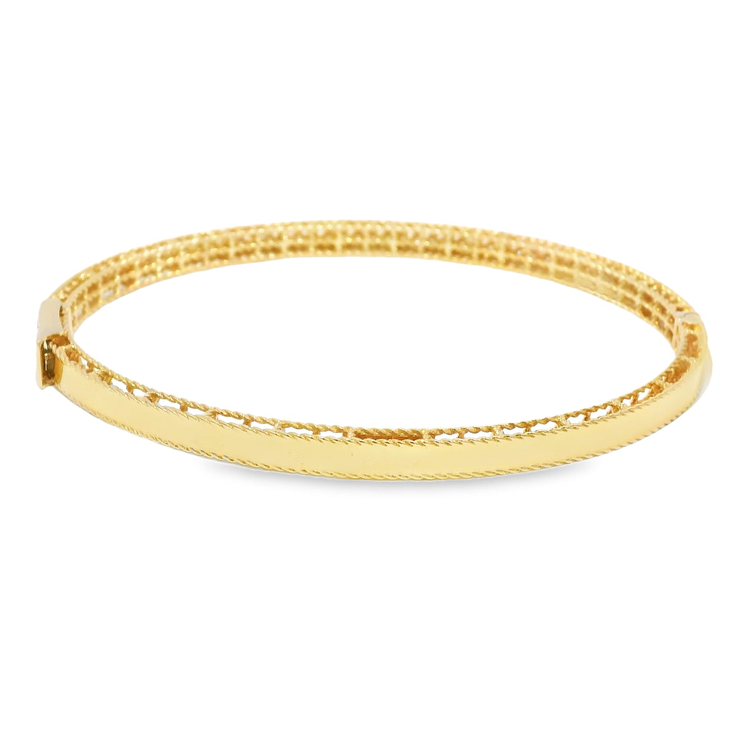 Roberto Coin 18k Rose Gold Symphony Princess Diamond Hinged Bracelet