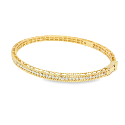 Roberto Coin 18k Rose Gold Symphony Princess Diamond Hinged Bracelet