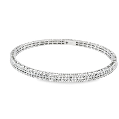 Roberto Coin 18k White Gold Symphony Princess Diamond Hinged Bracelet