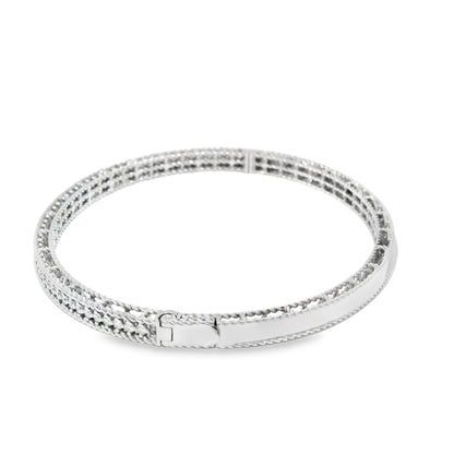 Roberto Coin 18k White Gold Symphony Princess Diamond Hinged Bracelet