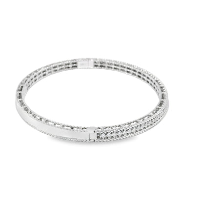 Roberto Coin 18k White Gold Symphony Princess Diamond Hinged Bracelet
