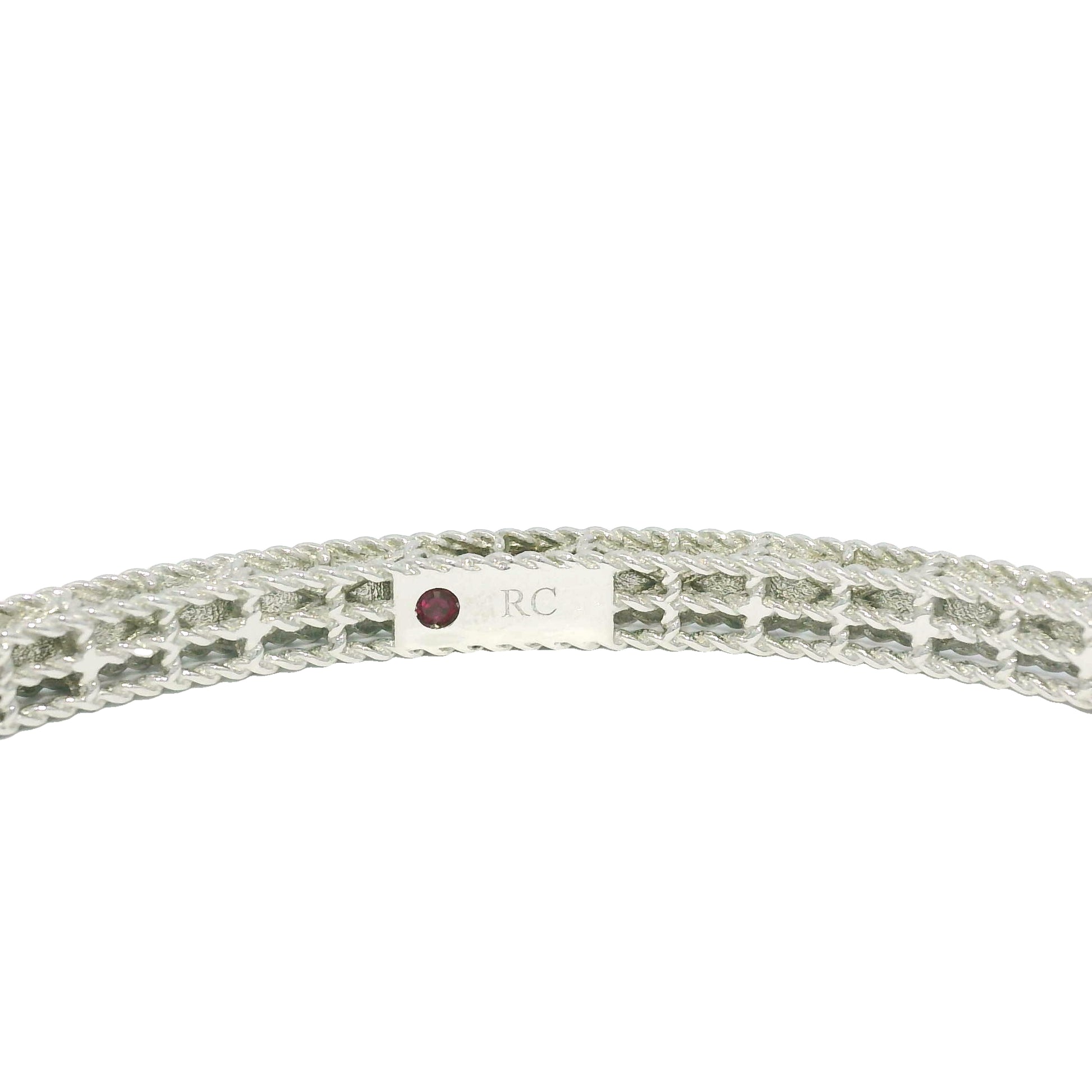 Roberto Coin 18k White Gold Symphony Princess Diamond Hinged Bracelet