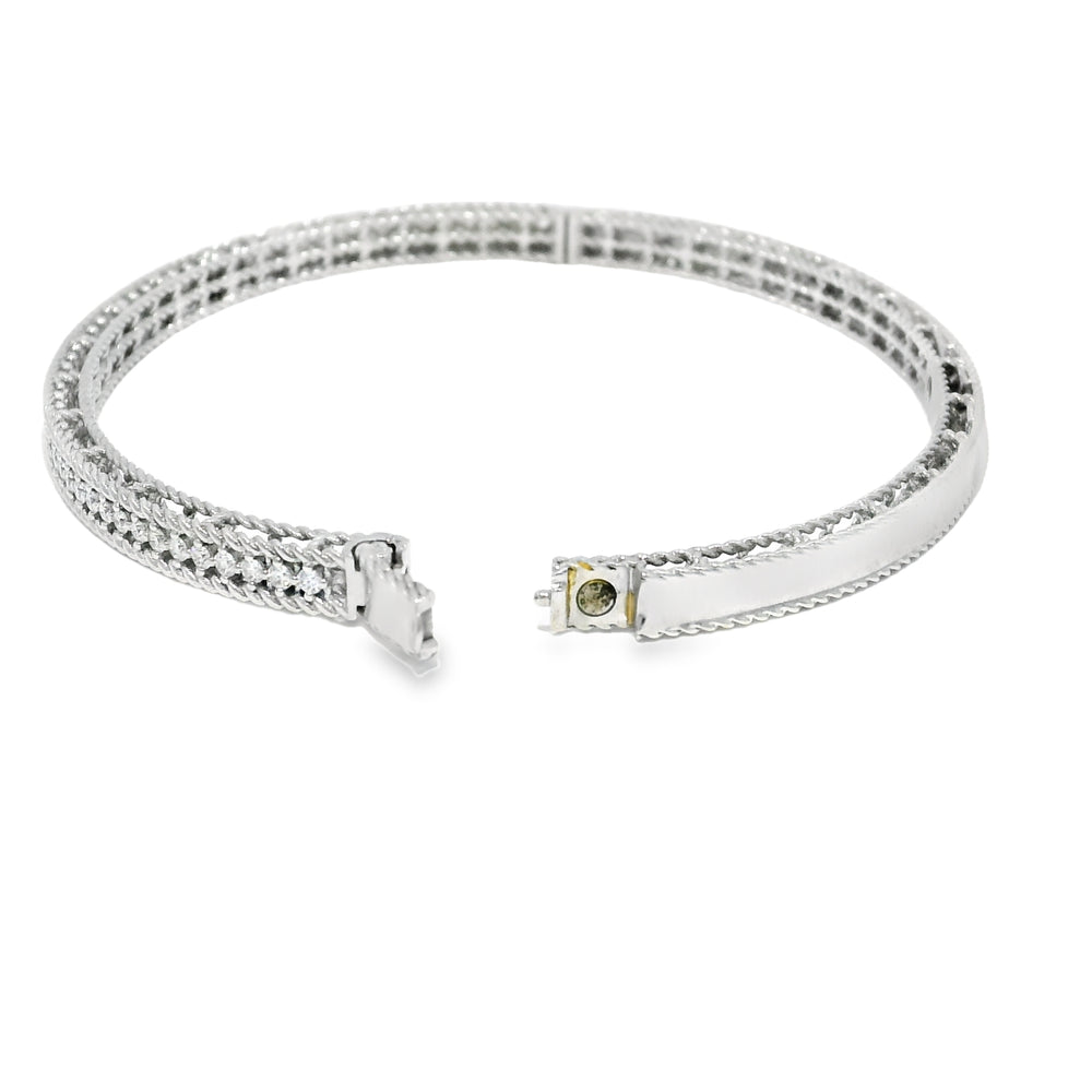 Roberto Coin 18k White Gold Symphony Princess Diamond Hinged Bracelet