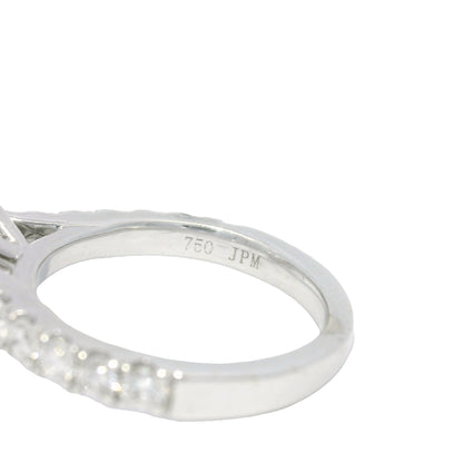 18k White Gold Natural 3.61 Carat Round Brilliant Cut Diamond Engagement Ring