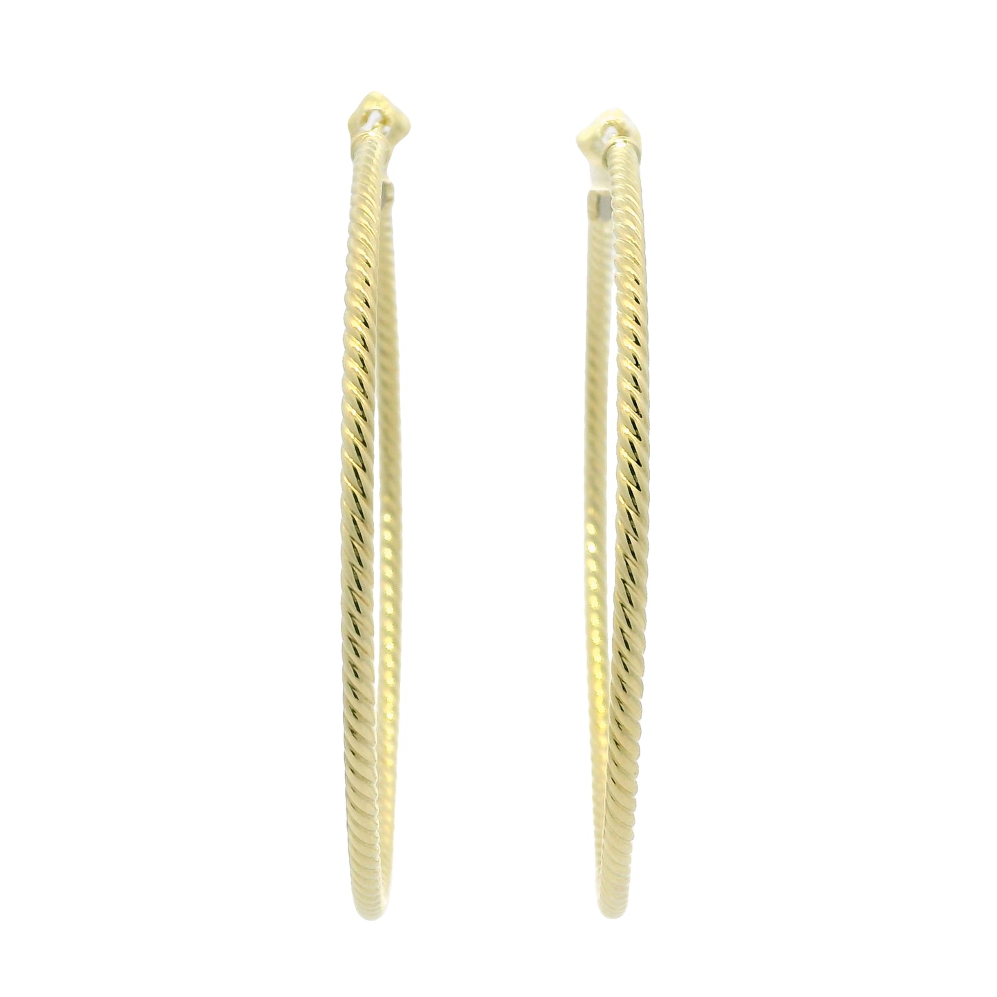 David Yurman 18k Yellow Gold Thin Cable Hoop Earrings