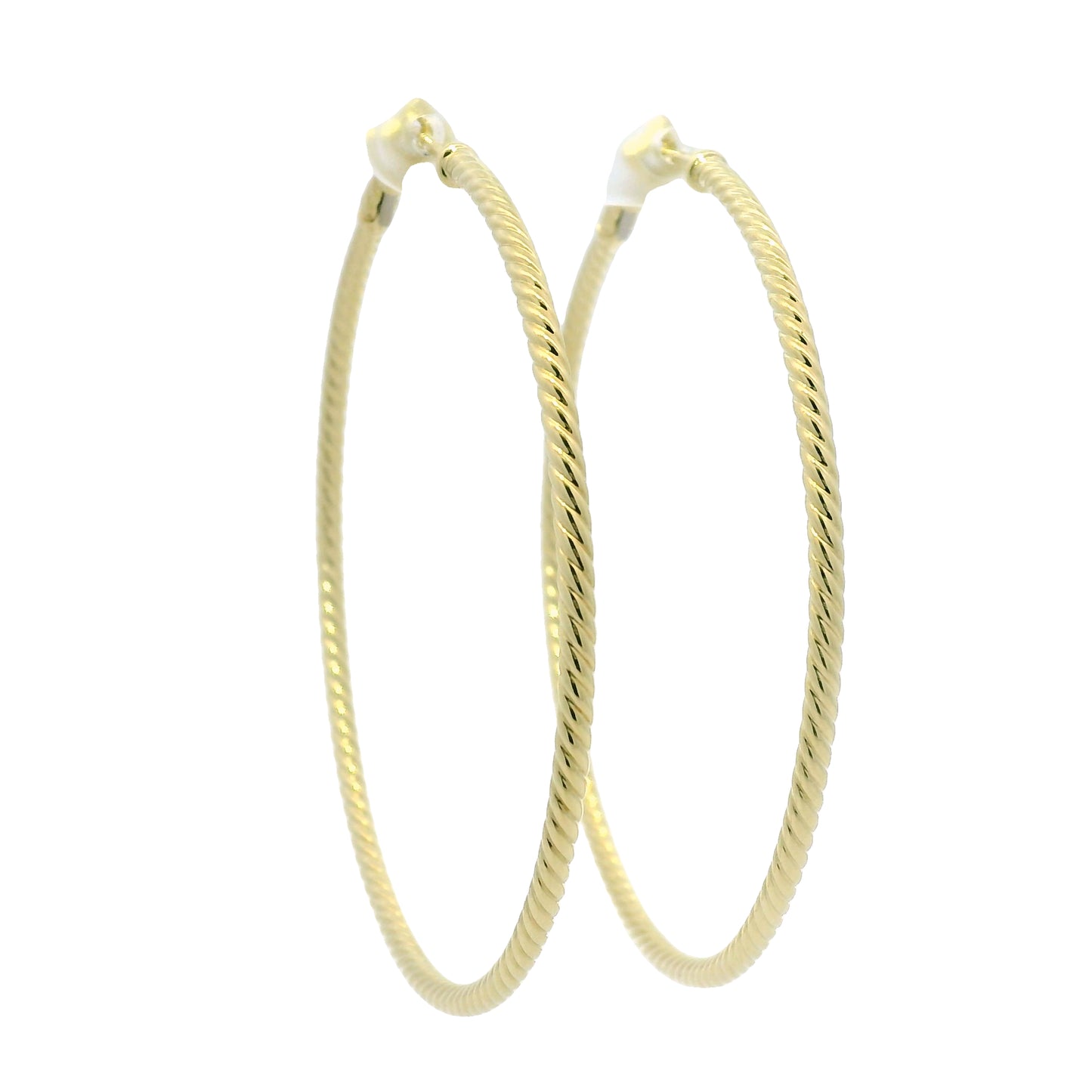 David Yurman 18k Yellow Gold Thin Cable Hoop Earrings