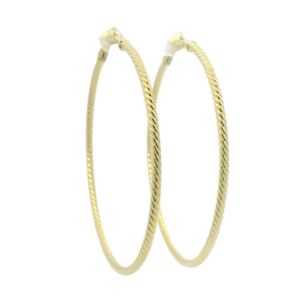David Yurman 18k Yellow Gold Thin Cable Hoop Earrings