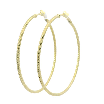 David Yurman 18k Yellow Gold Thin Cable Hoop Earrings