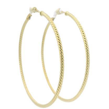 David Yurman 18k Yellow Gold Thin Cable Hoop Earrings
