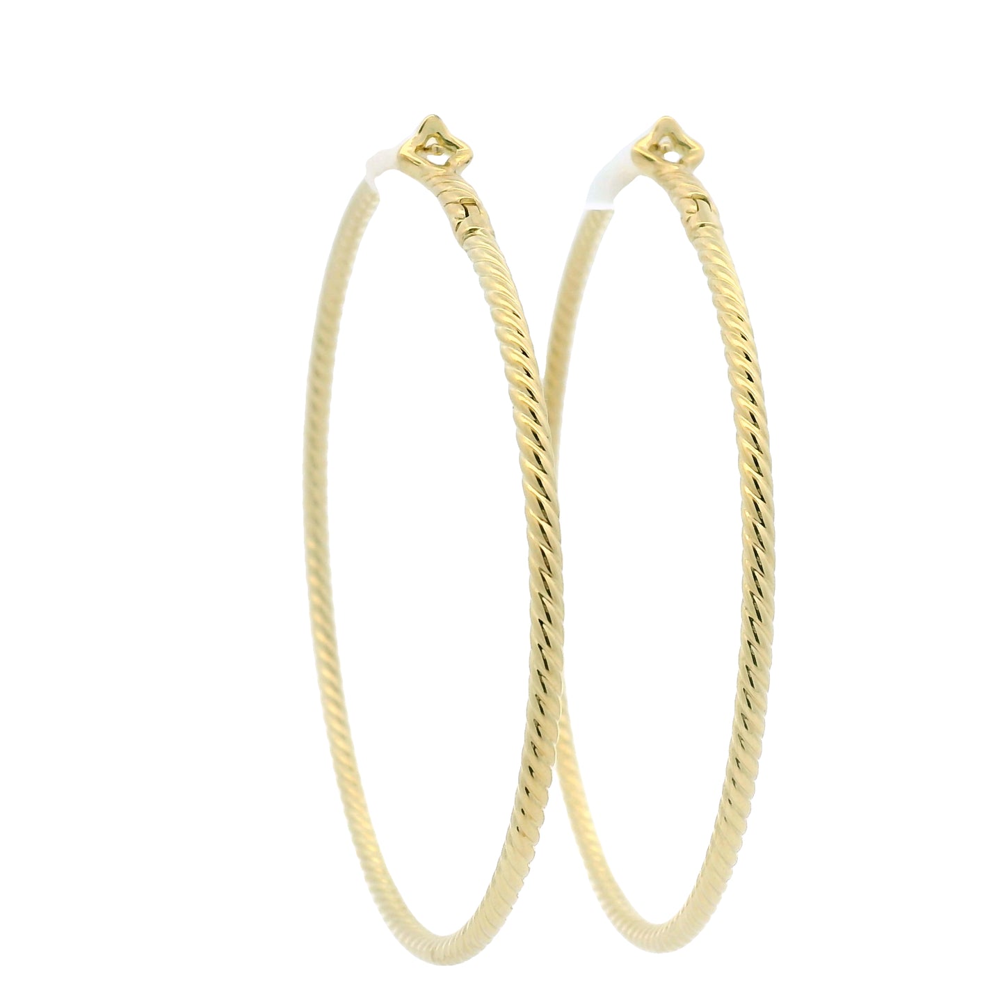 David Yurman 18k Yellow Gold Thin Cable Hoop Earrings