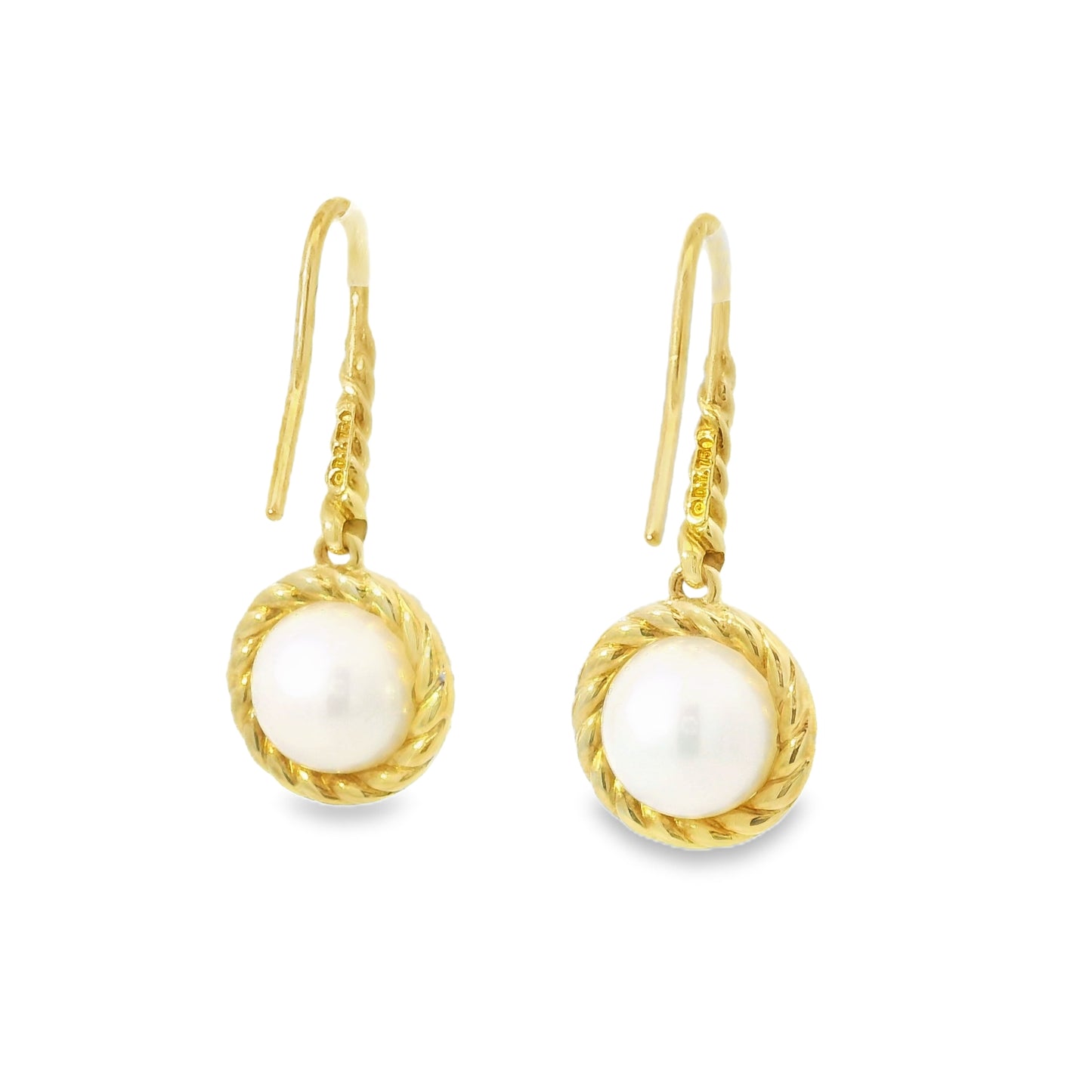 David Yurman 18k Yellow Gold Pearl & Natural Diamond Halo Earrings