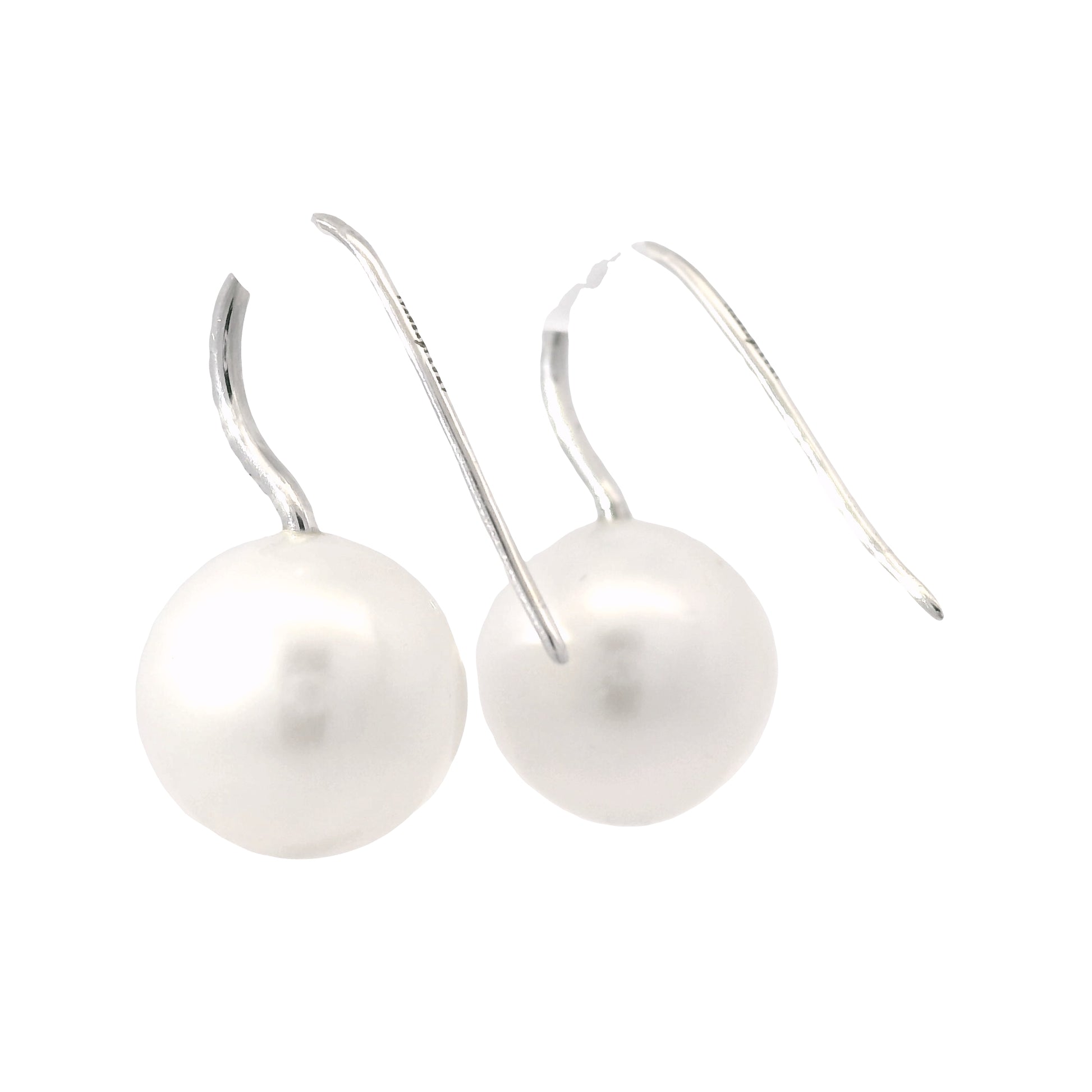 Ivanka Trump 18k White Gold South Sea Pearl & Natural Diamond French Wire Earrings