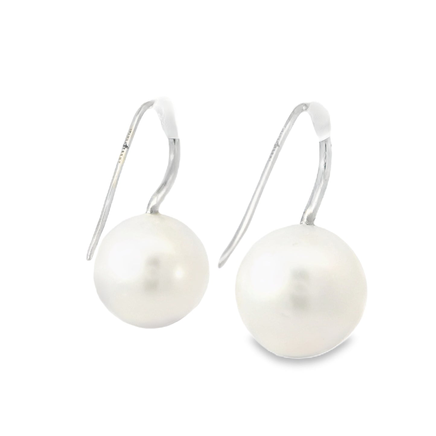 Ivanka Trump 18k White Gold South Sea Pearl & Natural Diamond French Wire Earrings