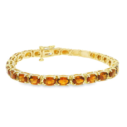 14k Yellow Gold 13.5 Carat Oval-Cut Citrine Tennis Bracelet