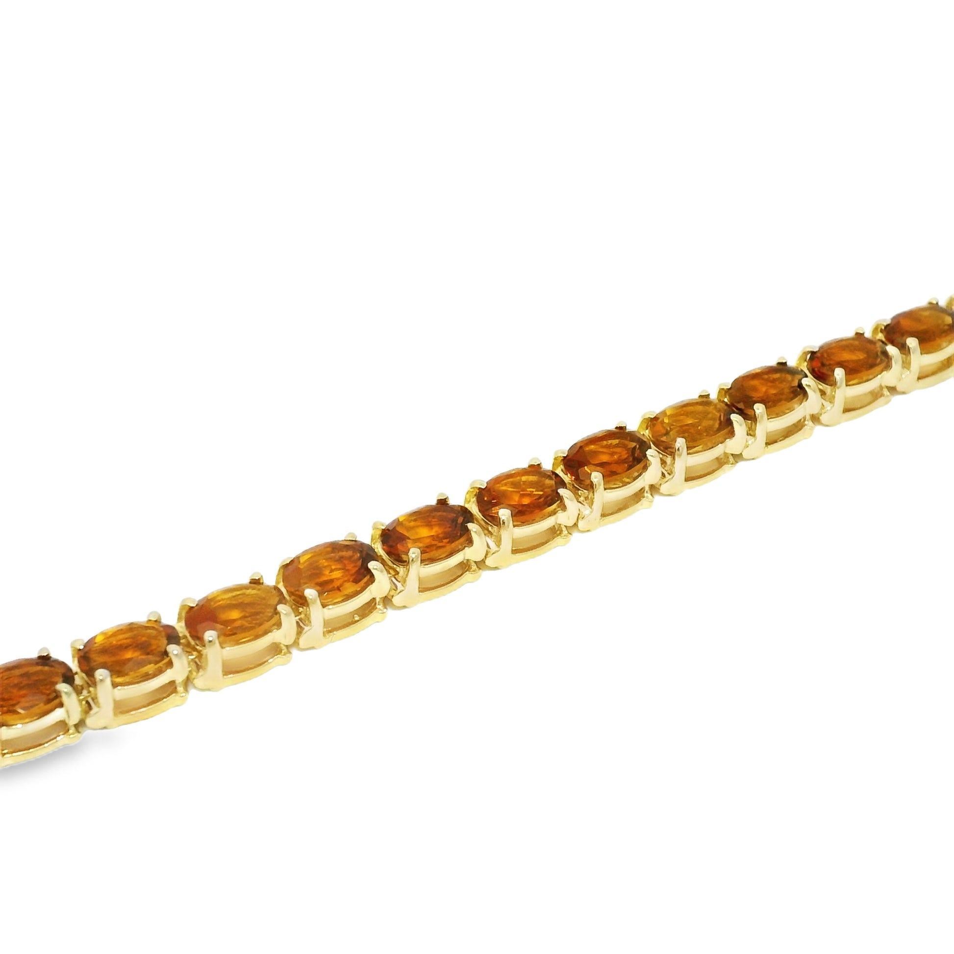 14k Yellow Gold 13.5 Carat Oval-Cut Citrine Tennis Bracelet
