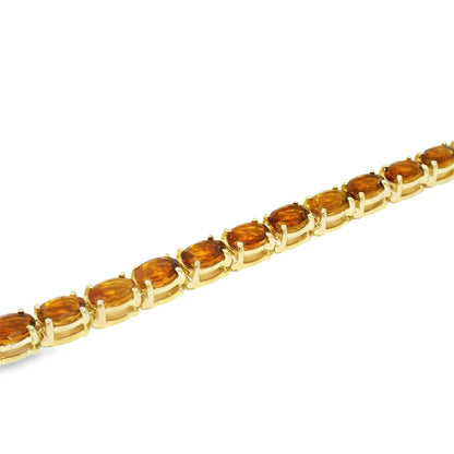 14k Yellow Gold 13.5 Carat Oval-Cut Citrine Tennis Bracelet