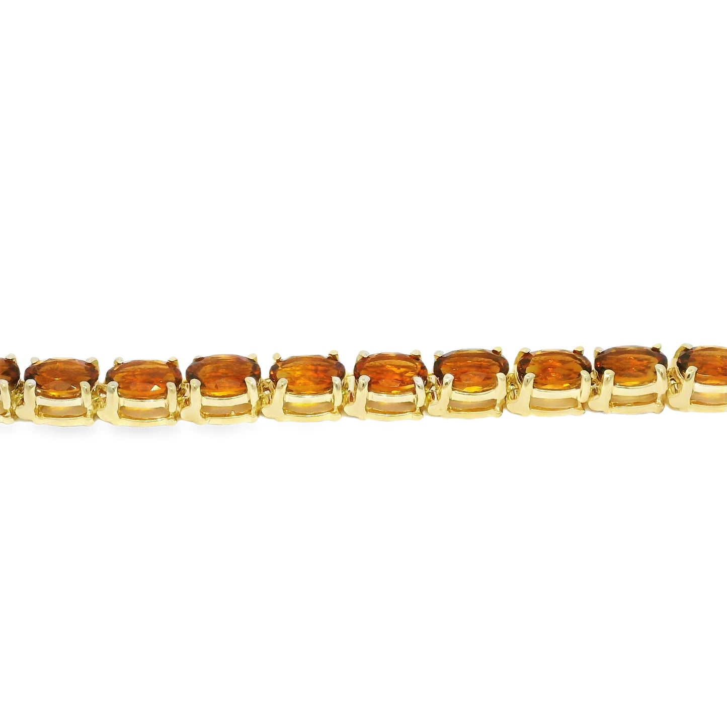 14k Yellow Gold 13.5 Carat Oval-Cut Citrine Tennis Bracelet
