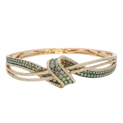 Le Vian 14k Rose Gold Chocolate & White Diamond Bangle Bracelet