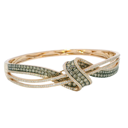 Le Vian 14k Rose Gold Chocolate & White Diamond Bangle Bracelet