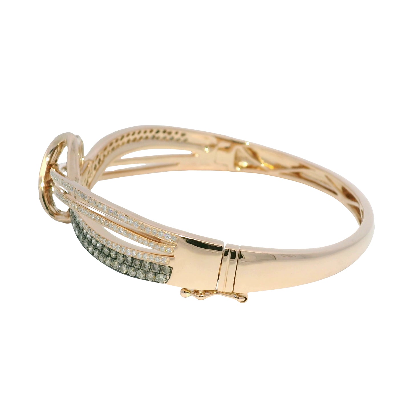 Le Vian 14k Rose Gold Chocolate & White Diamond Bangle Bracelet