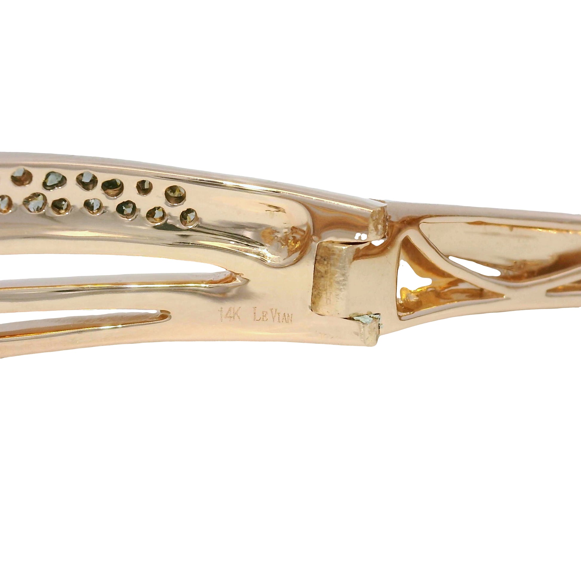 Le Vian 14k Rose Gold Chocolate & White Diamond Bangle Bracelet
