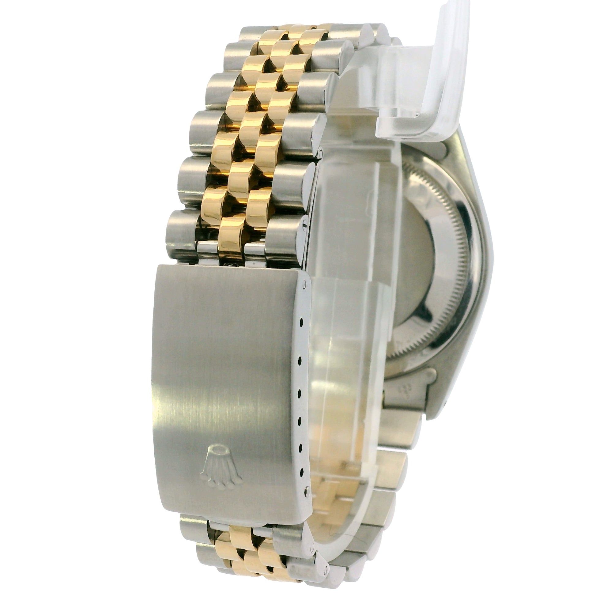 Rolex 16233 Datejust Two-Tone White Roman Dial Fluted Bezel 36mm Watch